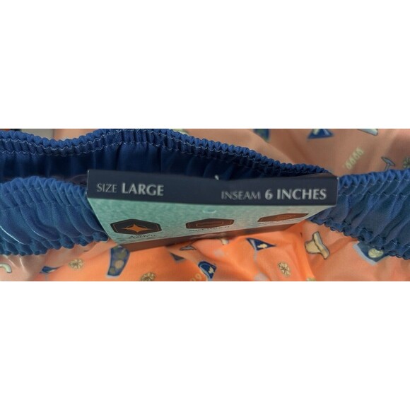 Men’s Rainforest Swim Trunks Coral Martini Beach Summer Drawstring Large NWT - Picture 6 of 7